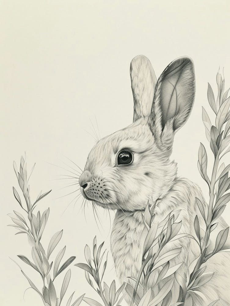 Thrianta Rabbit Drawing 3 Art Print by Ritual Art Prints – Fy!
