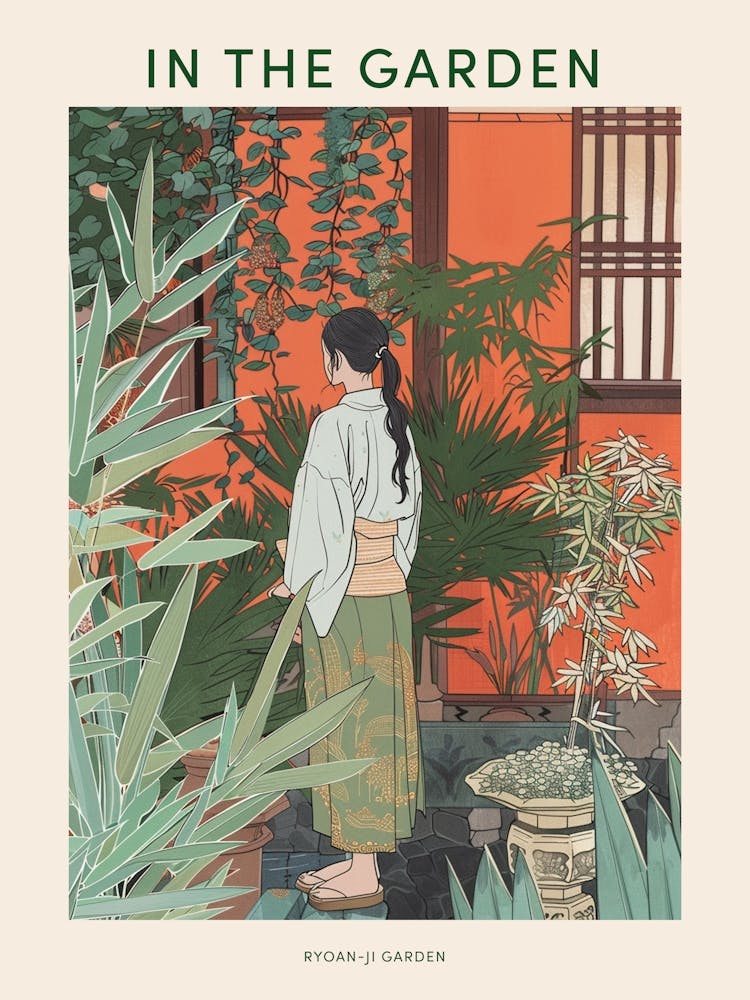 In The Garden Poster Ryoan Ji Garden Japan 12