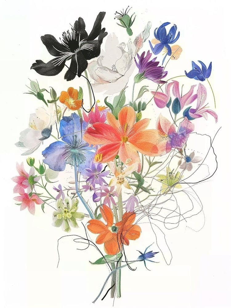 Nigella 5 Collage Flower Bouquet