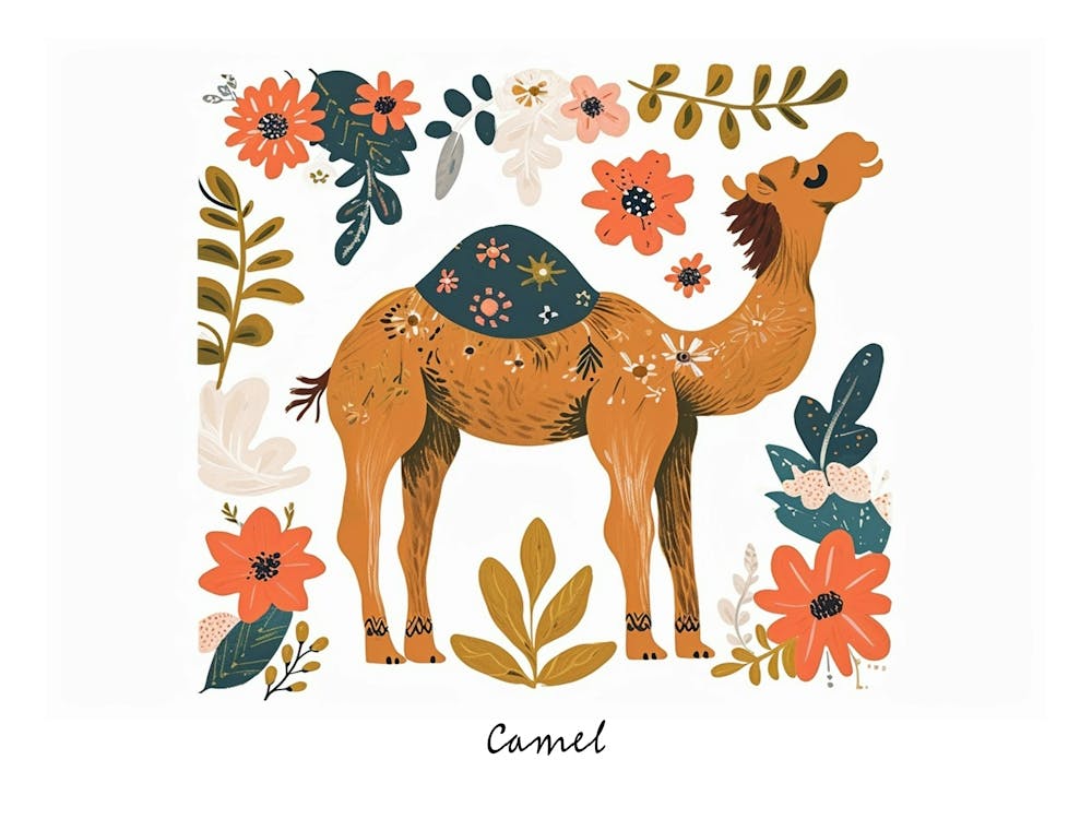 Little Floral Camel 1 Poster