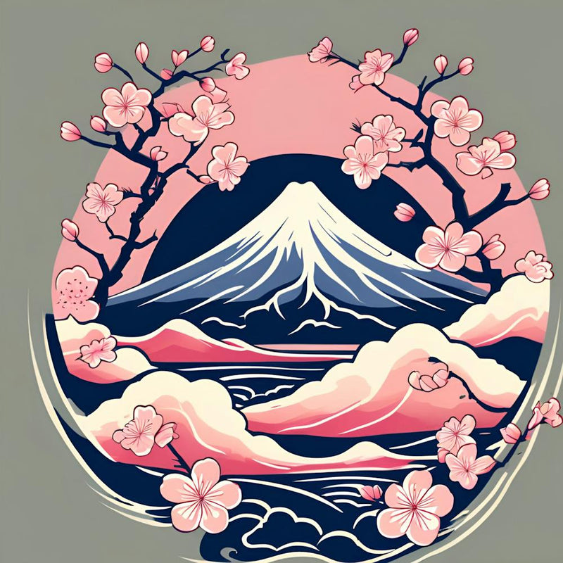 Fleurs de cerisier sur le Mont Fuji