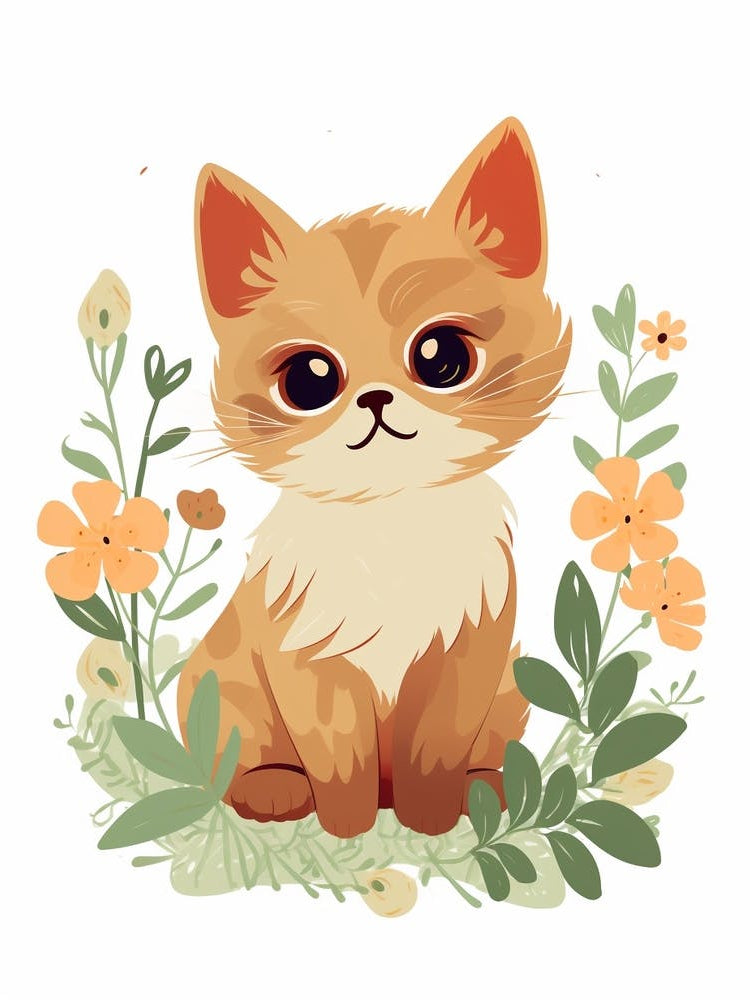 Baby Animal Illustration  Kitten 1