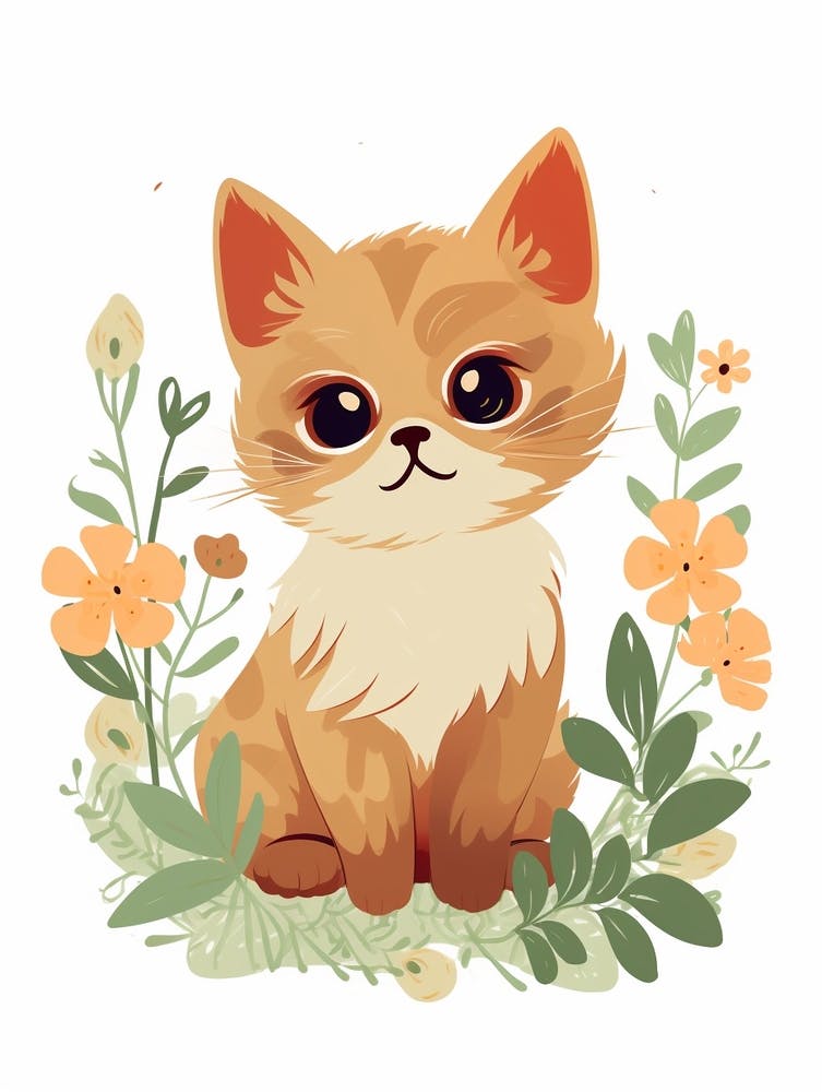 Baby Animal Illustration  Kitten 1