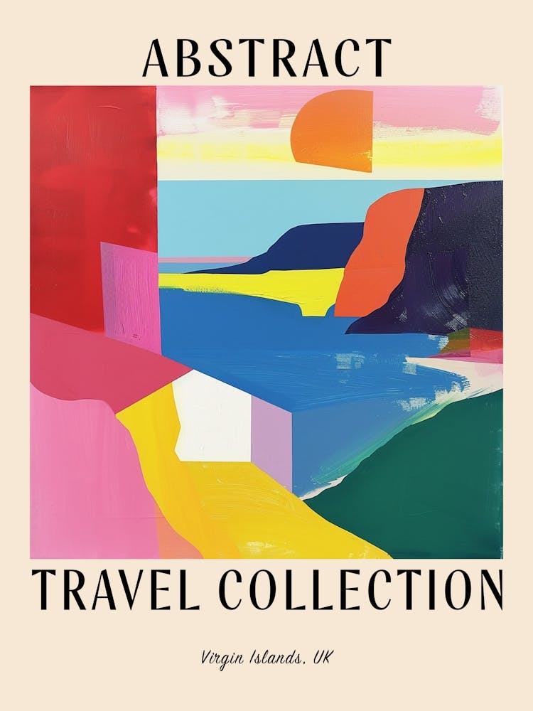 Abstract Travel Collection Poster Virgin Islands Uk 1