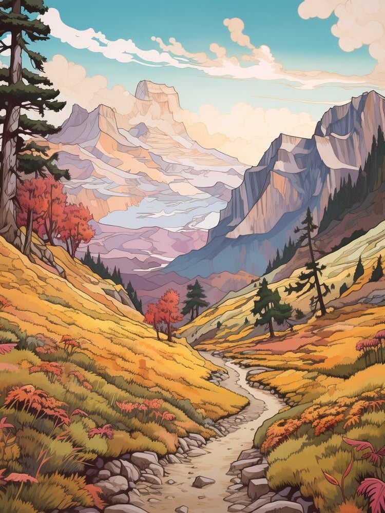 Annapurna Circuit Nepal 3 Hike Illustration