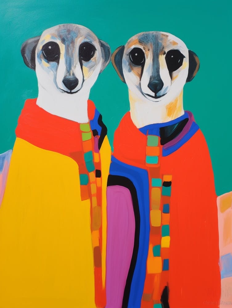 Colourful Kids Animal Art Meerkat 1