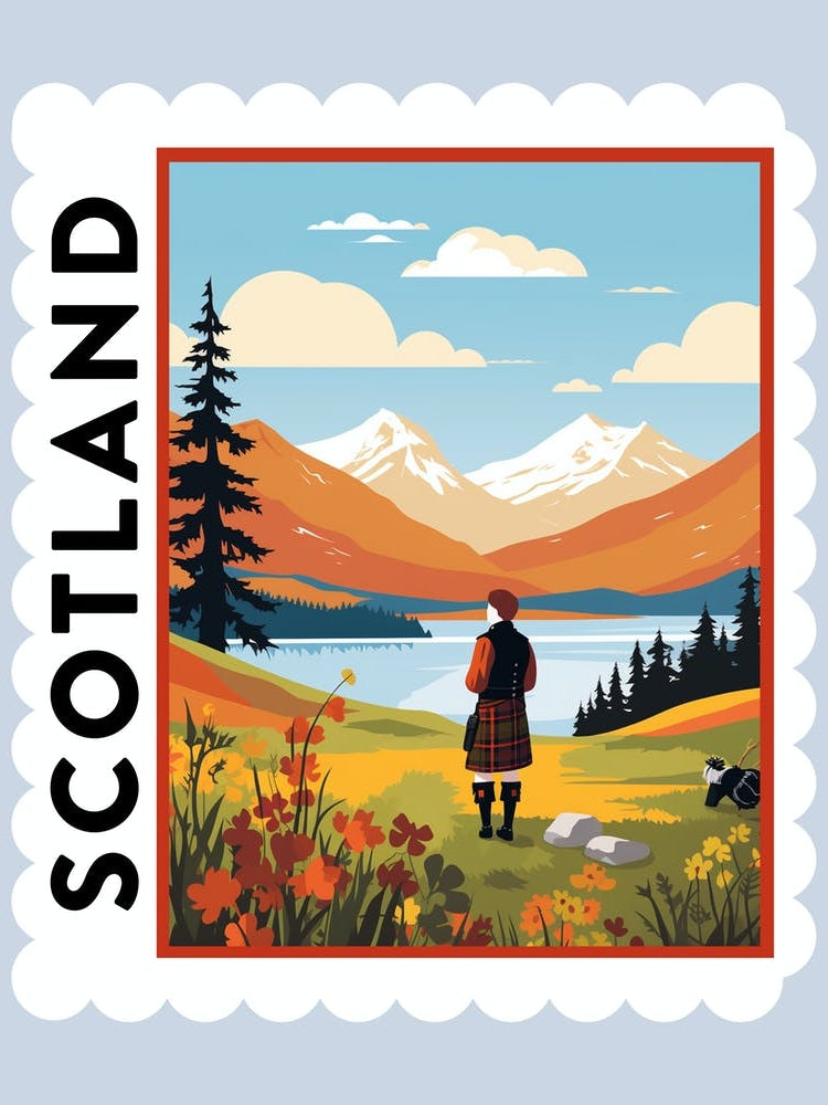 Scotland 3 Travel Stamp Poster