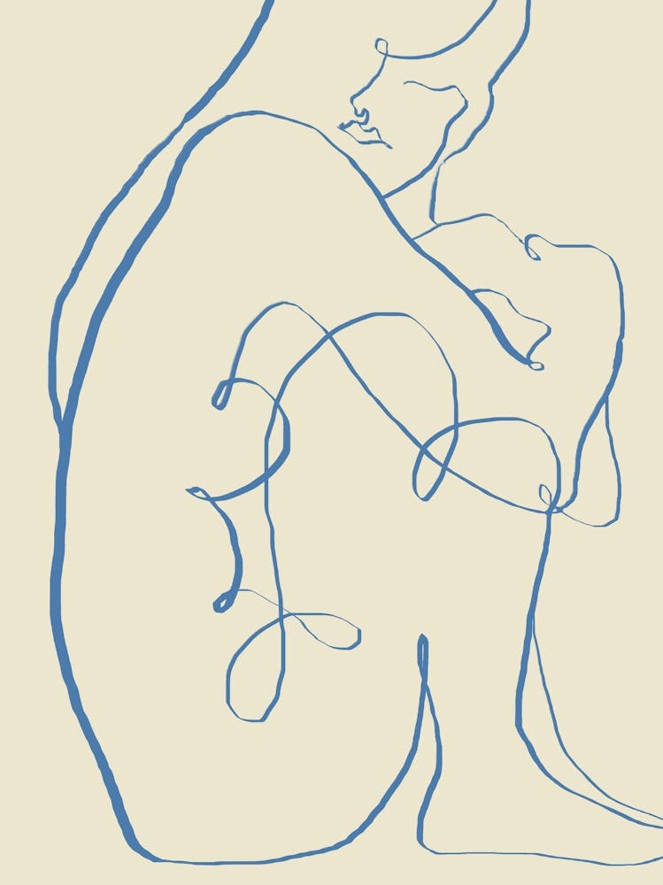 Figurative drawing woman beige_1986156