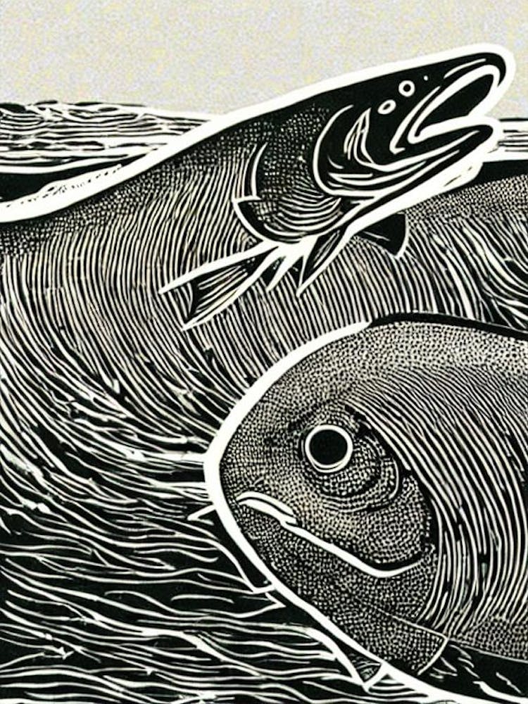 Truite de Mer Linogravure