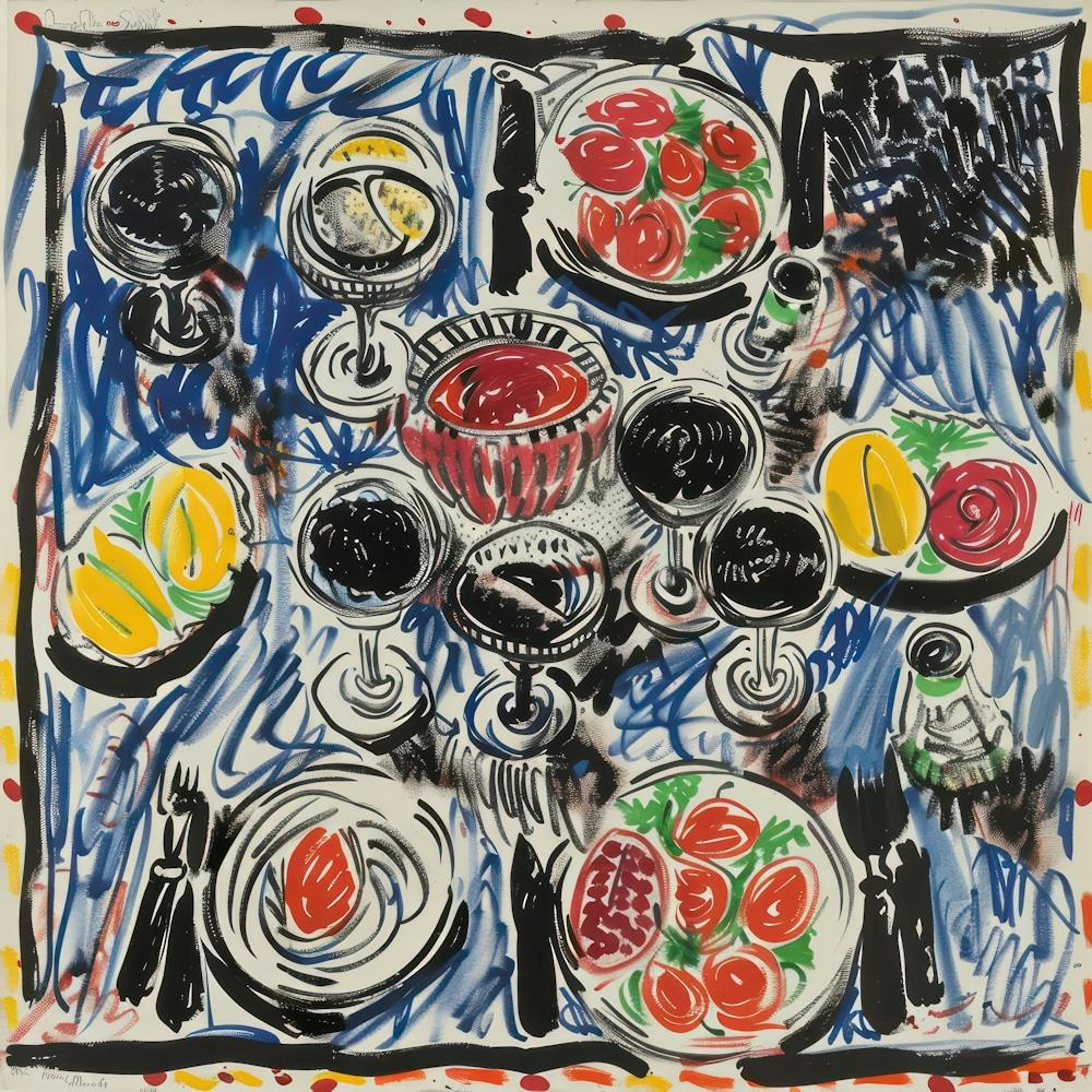 Wein mit Freunden im Matisse-Stil 9