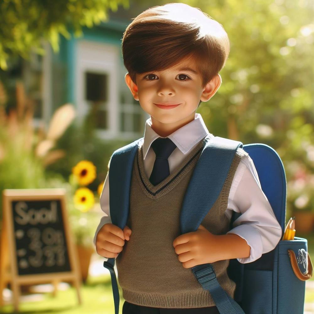 School Boy In School Uniform