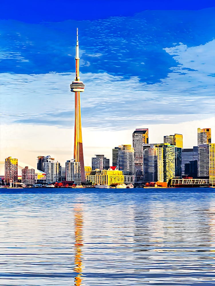 Toronto Skyline And Lake Ontario At Twilight