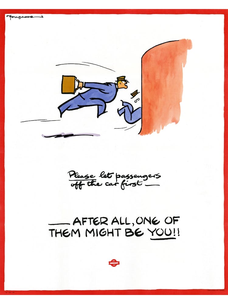 Please Let Passengers Off Vintage London Underground Poster