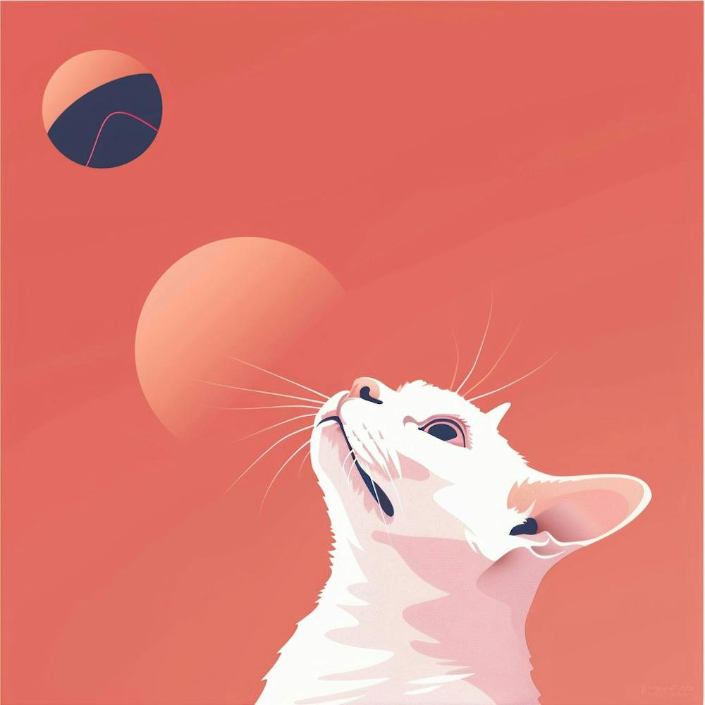 Cat Looking Up At The Sun