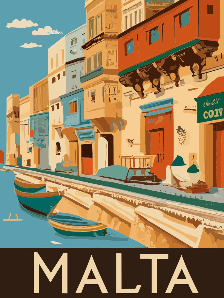 Malta vintage poster wall art