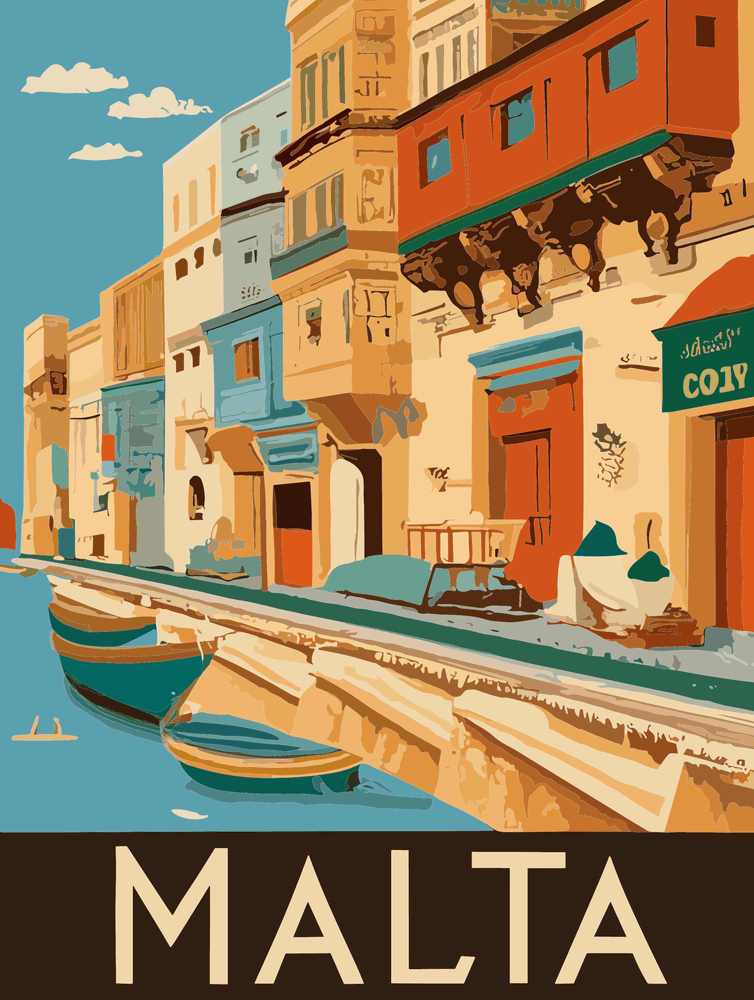 Malta vintage poster wall art