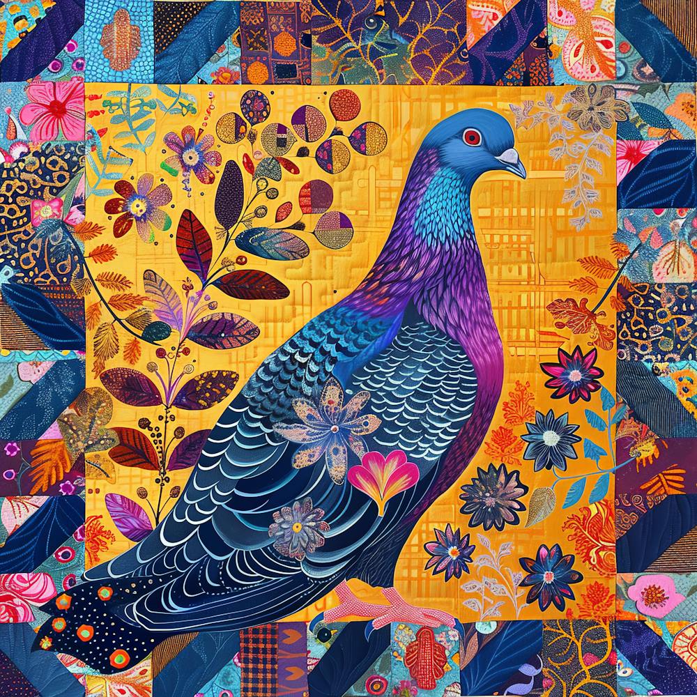 Patchwork Quilted Pigeon 2