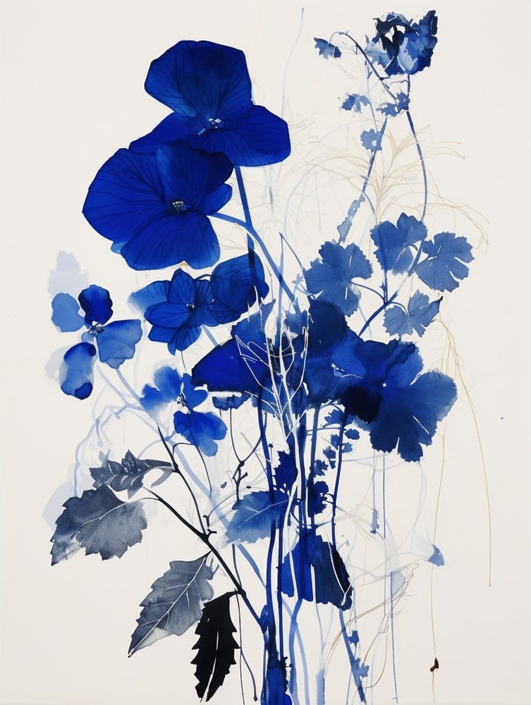 Blue Botanical Veronica Flower 1