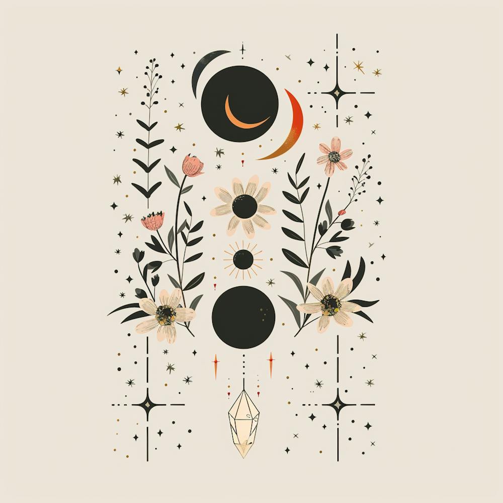 Minimalist Boho Celestial Moon 18