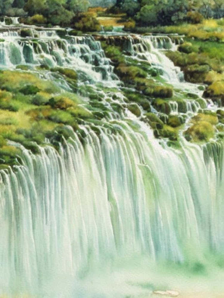 Victoria Falls National Park Zimbabwe Water Colour Poster