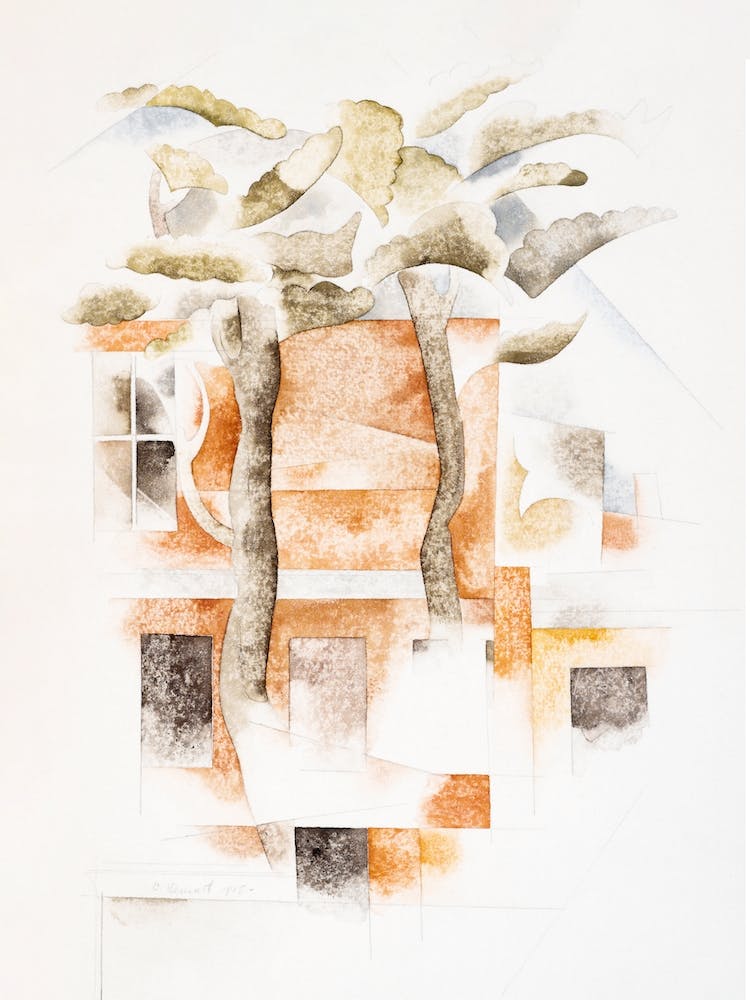 Bermuda, Houses Seen Through Trees, Charles Demuth