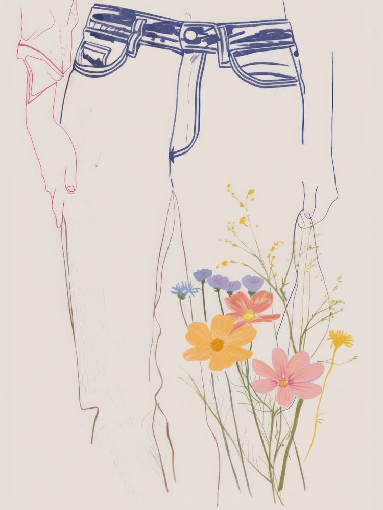 Jean Line Art Flowers 5