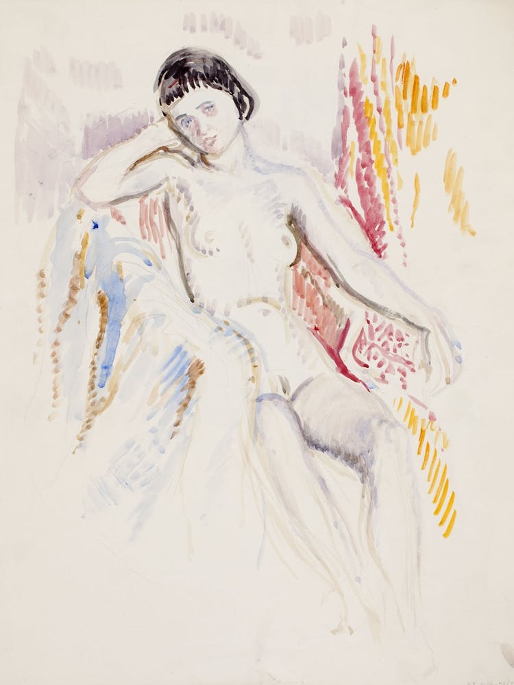 Istuva Alaston Malli, 1912 1913 By Magnus Enckell