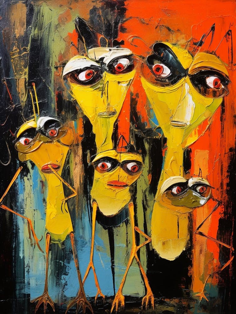 Frogs Abstract Expressionism 2