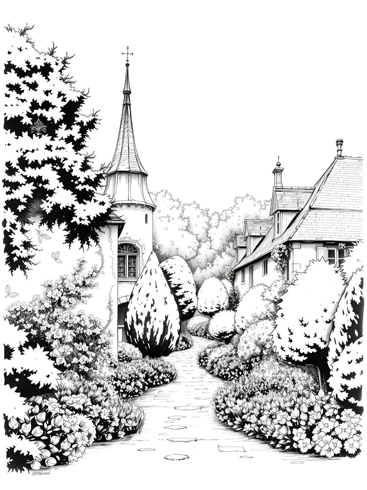 Black And White Garden