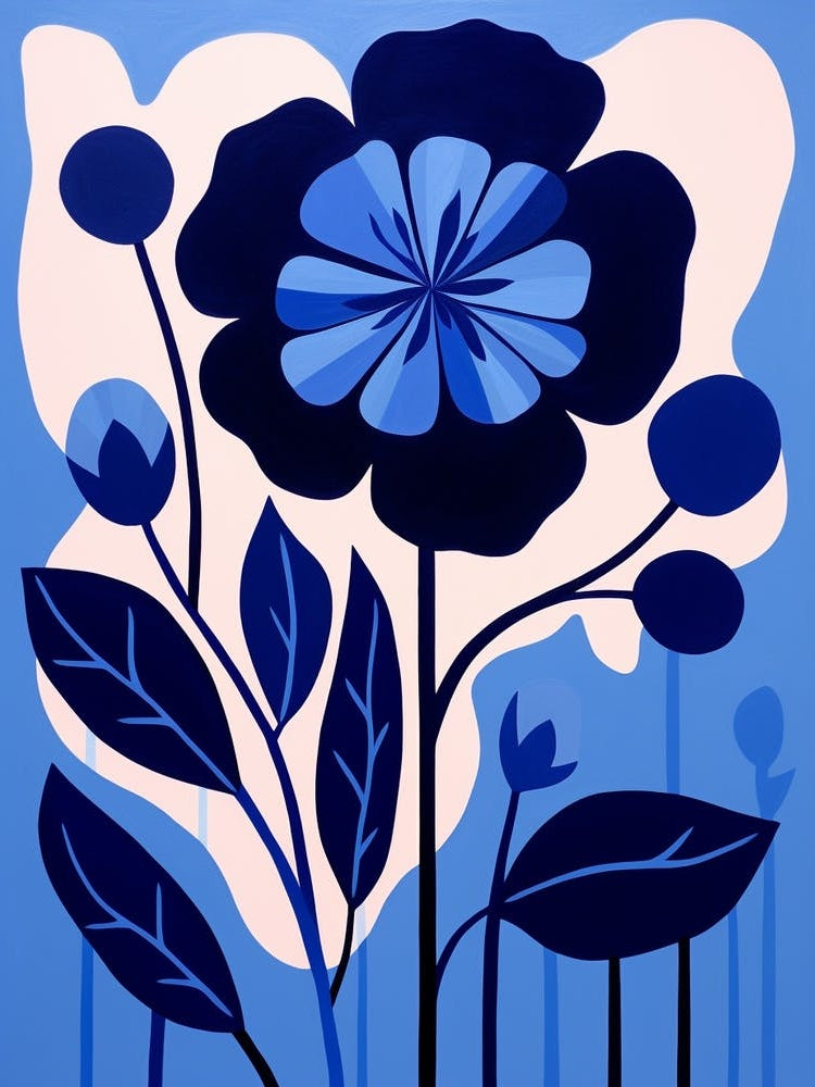 Blue Flower Illustration Carnation 6