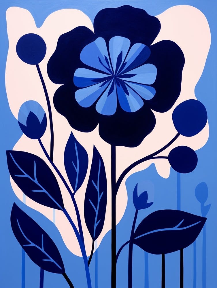 Blue Flower Illustration Carnation 6
