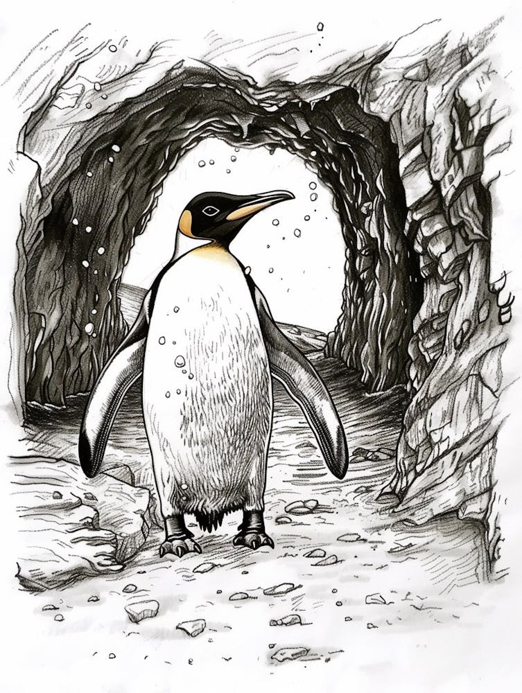 Emperor Penguin Exploring Underwater Caves 2