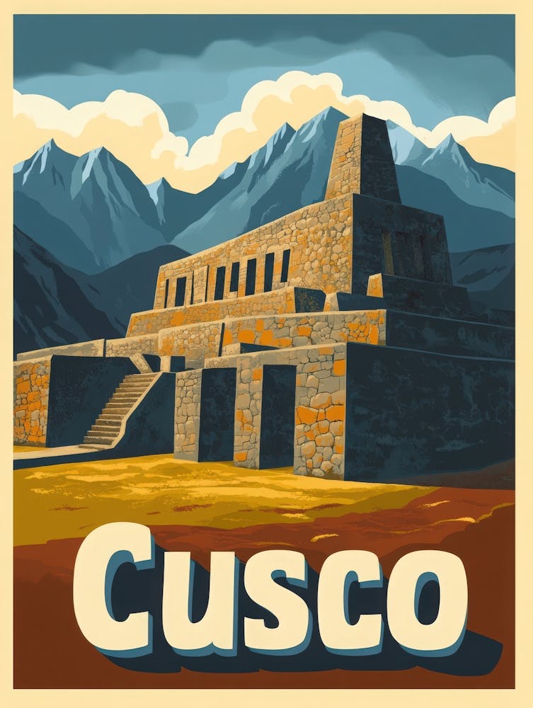 Aihrgdesign A Vintage Travel Poster Of Cusco Featuring The Ic Dcf0bb5c 181d 4adc 8f07 46c0392ff2e6 3