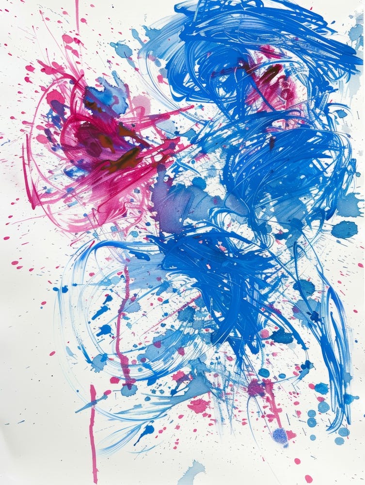 Blue And Pink Splatters