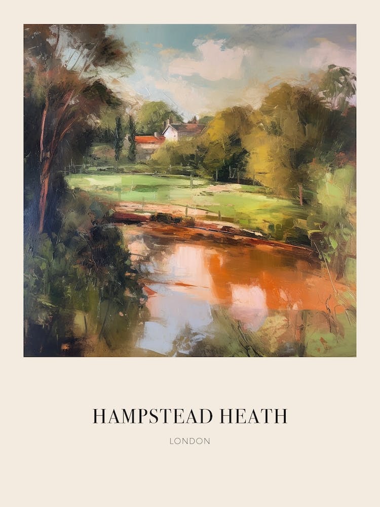 Hampstead Heath London United Kingdom 4 Vintage Cezanne Inspired Poster