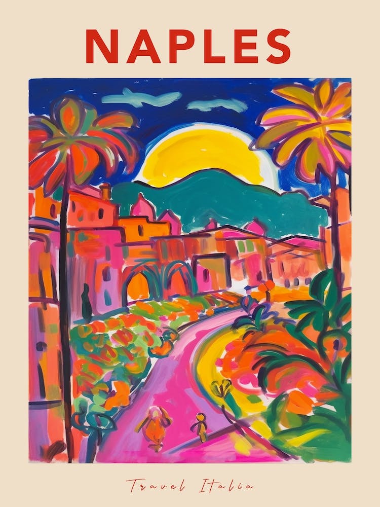 Naples Italia Travel Poster