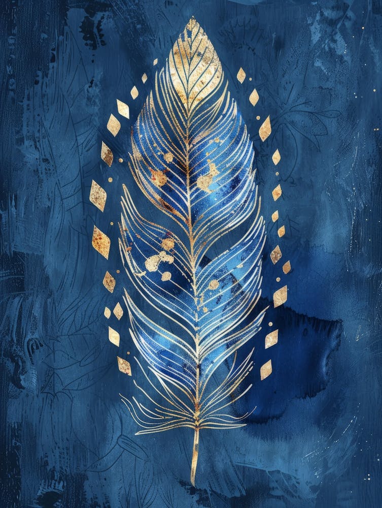 Gold Feather Canvas Print