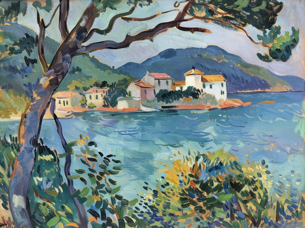 Emerald Waters Painting Inspired By Paul Cezanne