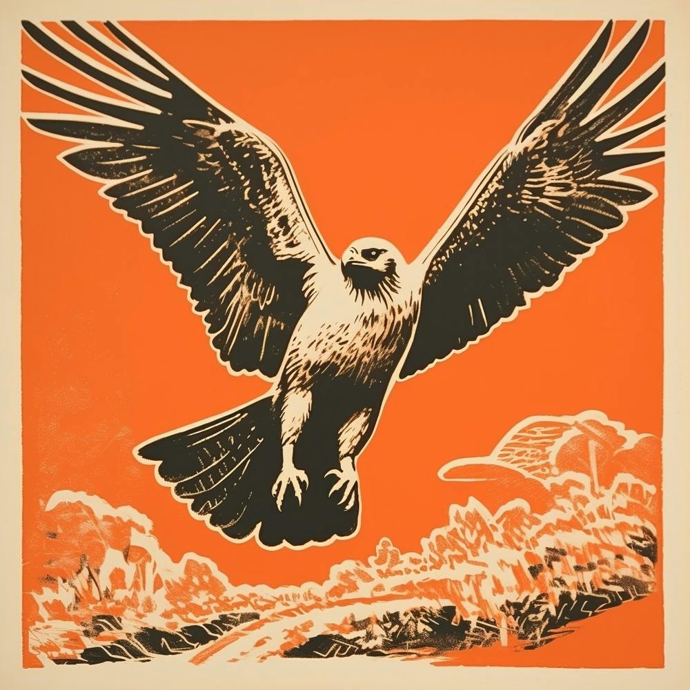 Retro Bird Lithograph Osprey 3
