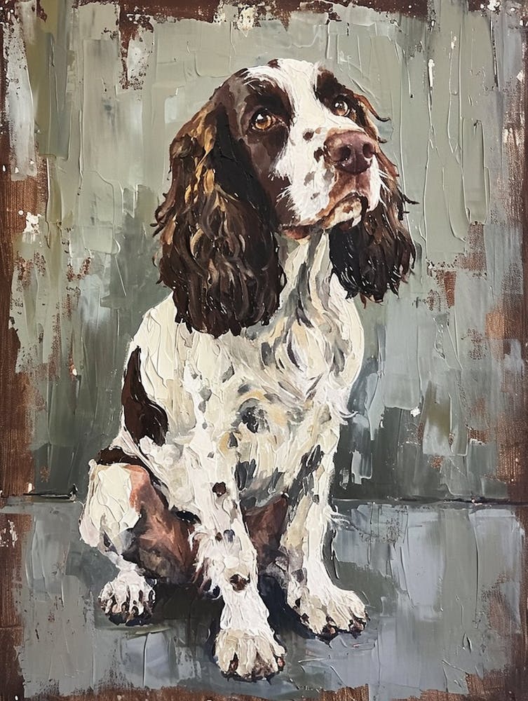 English Springer Spaniel Acrylic Painting 1