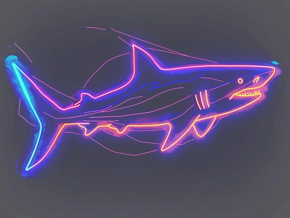 Neon White Tip Reef Shark 1