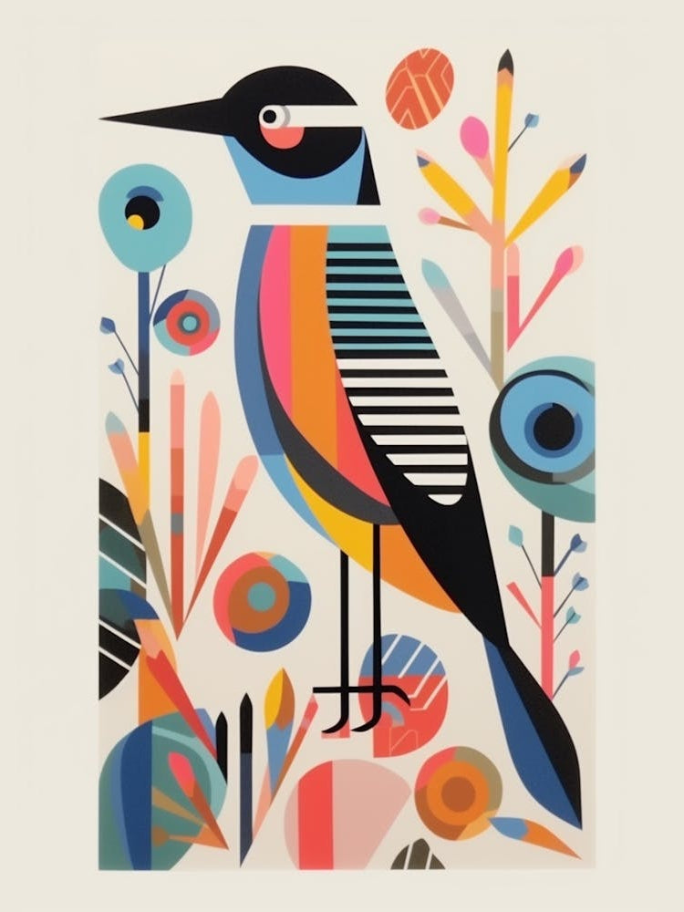 Colourful Scandi Bird Grey Plover 3