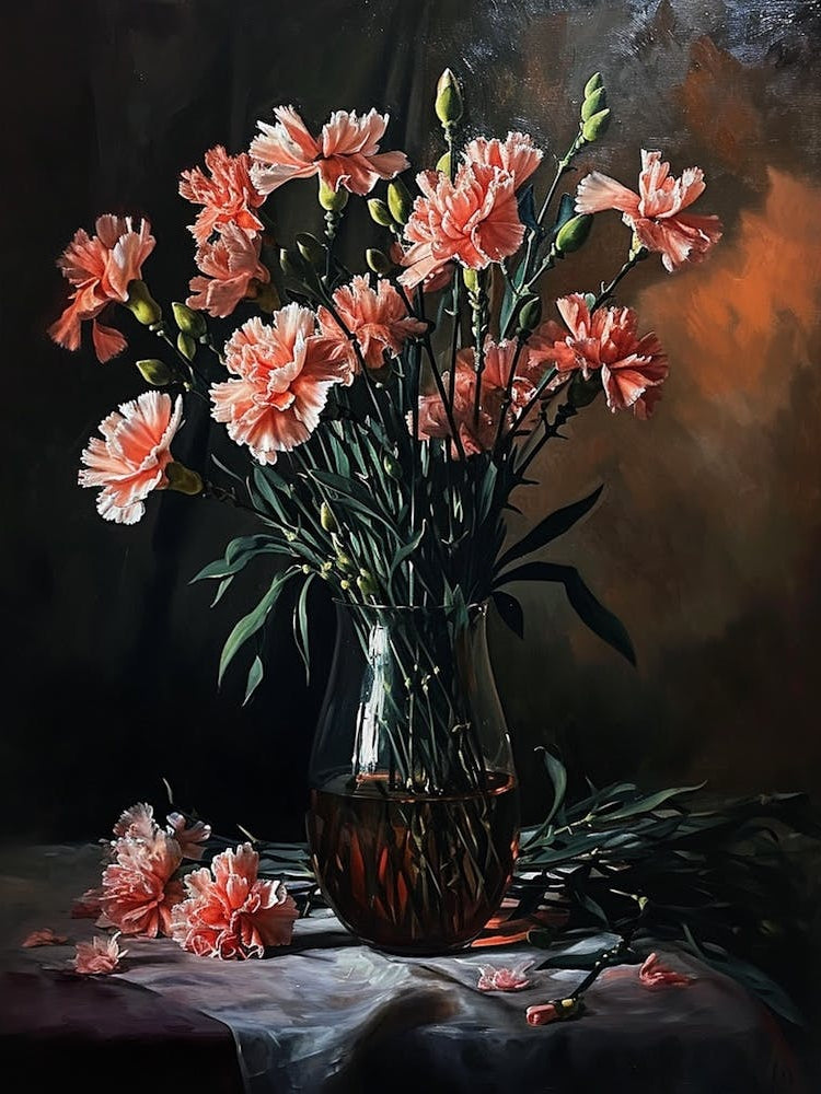 Baroque Floral Still Life Carnations 1