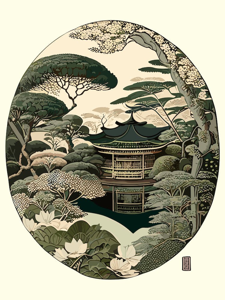 Ginkaku Ji, Japon Botanique Vintage