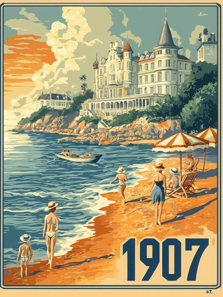 Aihrgdesign A Vintage Poster Of A Seaside Resort In 1907 With 6528dfe7 1266 4398 80cf B5b58bb83bd5 3
