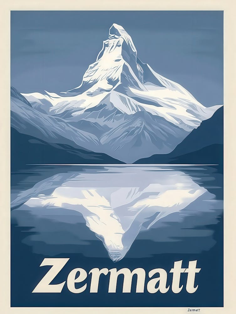 Aihrgdesign A Mid Century Modern Travel Poster For Zermatt