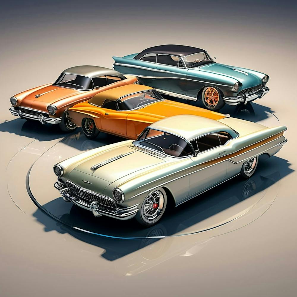 Design A Group Of Cars Parked In A Circular Shape Watercolor Trending On Artstation Sharp Focus 1