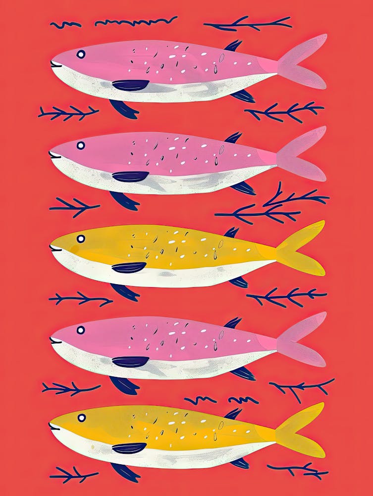 Maritimes Fluss-Fisch-Poster