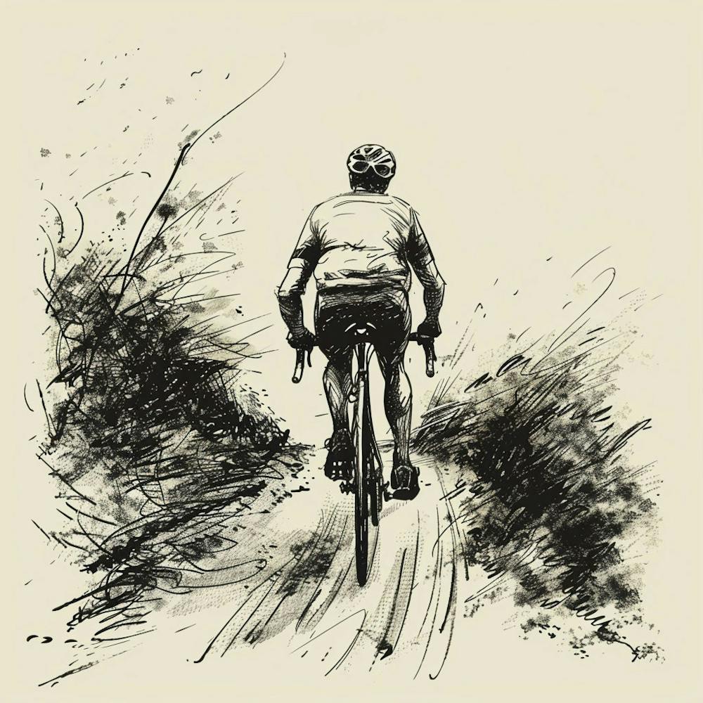 Cyclist On A Dirt Road