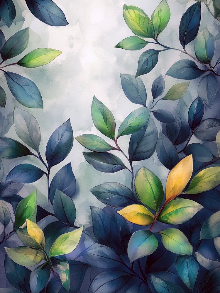 Feuilles d'aquarelle abstraites